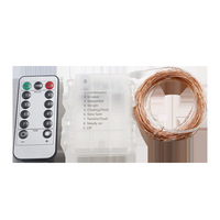 Guirlande lumineuse LED étanche IP65 avec télécommande et boîte à piles - Décoration extérieure pour mariage, guirlande de lumières féériques