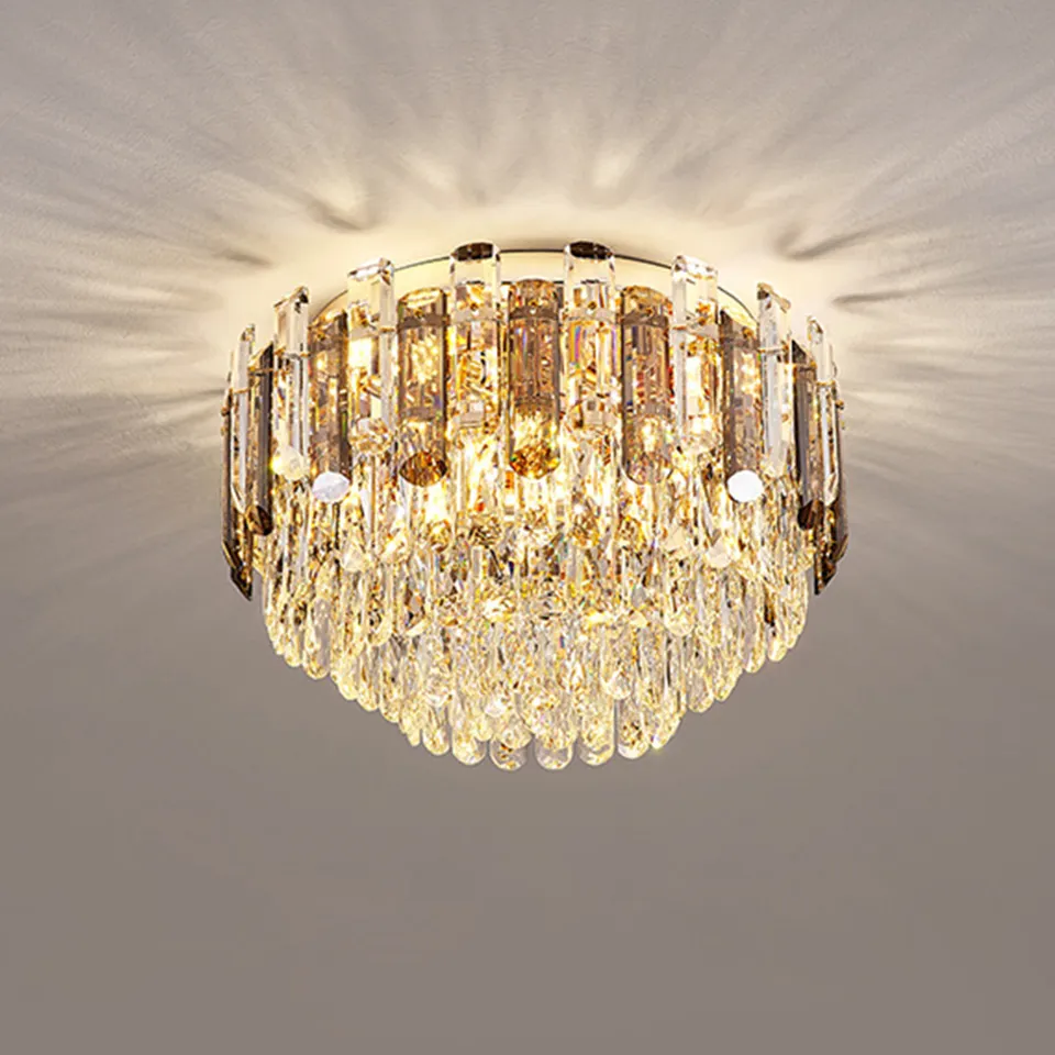 Ronde Luxe Plafond Kroonluchter Goud Led Home Moderne Kristallen Kroonluchters & Hanglampen