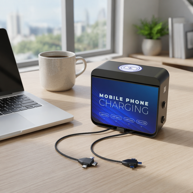 Y2 Power Chargeur De Tlphone Steel Mobile Charger Box 2 Battery Powered  Phone Charging Station Double Side Ads Wireless