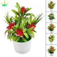 Fleur de Lotus en Plastique Artificielle Bonsaï en Pot Plantes de Bureau Ornement de Maison Décoration de Table de Bureau de Chambre à Domicile
