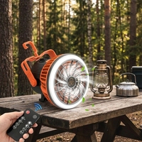 Ventilateur portable 5200 mAh à 3 vitesses, télécommandé, réglable, rechargeable, avec moteur sans balais, idéal pour camping-car et extérieur – Vente directe usine