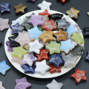 Ukiran tangan 30mm batu Bintang alami Reiki kristal penyembuhan bintang mode liontin dan jimat - Product Image 3