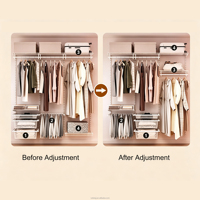 Organisateur de rangement mural autoportant moderne en acier pour chambre à coucher avec portes en MDF, grande capacité de rangement pour usage domestique