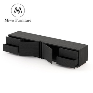 Meuble <span class=keywords><strong>TV</strong></span> japonais haut de gamme en chêne rétro design de meuble en bois moderne pour salon meuble <span class=keywords><strong>TV</strong></span> noir avec photos - Product Image 5