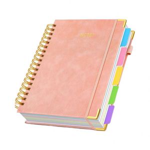 Hardcover Spiral Notebook Journal 300 Page Leather Large B5 8"x10" College Ruled <b>Pink</b> Promotional Business <b>Gift</b> - Product Image 1