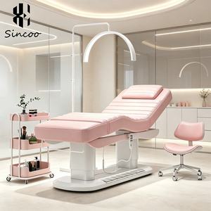 Cama de Pestañas Moderna de Lujo, Silla de Belleza Eléctrica para Salón de Belleza, Cama de Masaje Facial con 4 Motores y LED para Spa - Product Image 1