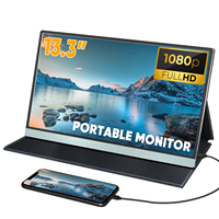 Moniteur LCD portable à double écran 13,3 pouces 1080P, gamme de couleurs 100% SRGB, en alliage d'aluminium, personnalisable, directement de l'usine chinoise