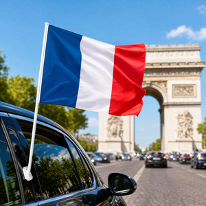 Drapeau <span class=keywords><strong>de</strong></span> voiture personnalisé double face résistant à la décoloration pour la <span class=keywords><strong>France</strong></span>, idéal pour les défilés sportifs, les carnavals et la Fête Nationale - Product Image 4