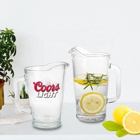Garbo nouveau design Pichet à eau en verre 1.2 Ltr pour une prise en main confortable Pichet en verre à jus de citron avec poignée