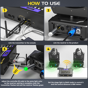 Mini DMX 192 Kênh DJ Ánh Sáng Sân Khấu Điều Khiển Thiết Lập Dmx192 Điều Khiển + 4 Sạc Receiver - Product Image 5