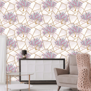 Papier peint PVC imperméable à l'eau Papier peint de 0.53m de largeur Revêtements muraux en vinyle Papier peint de projet commercial de haute qualité pour maison d'hôtel - Product Image 1