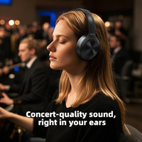 Gran oferta de auriculares inalámbricos ANC para auriculares BT con cancelación activa de ruido, tiempo de reproducción prolongado, indicador de batería LED resistente al agua