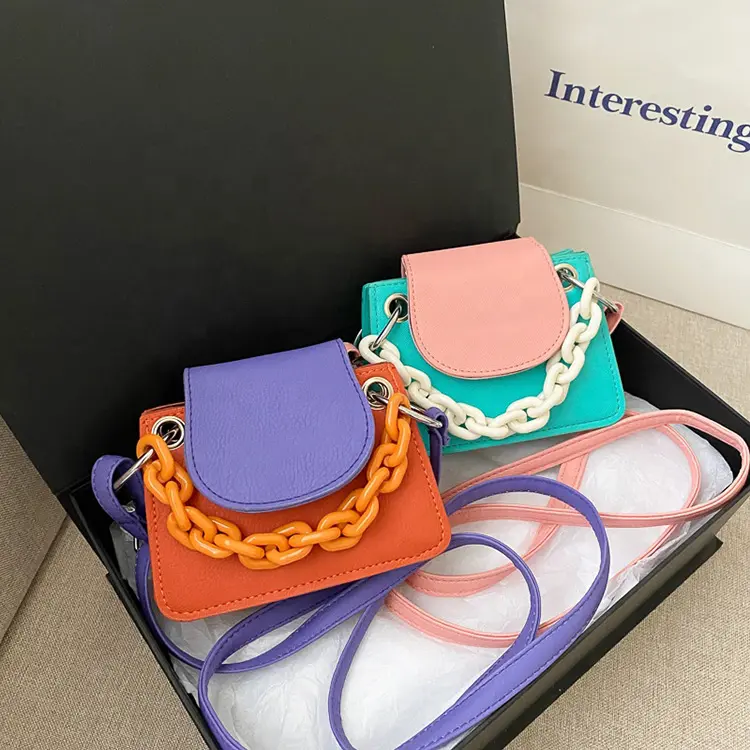AZB068- 2021 Fashion ladies brand bags various color acrylic chain shoulder bag small mini purse bags women leather handbags