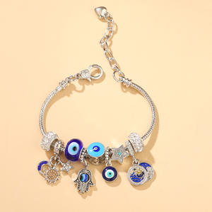<span class=keywords><strong>Pulsera</strong></span> de Aleación con Diamantes Azules en Forma de Estrella, Estilo Ojo de Diablo, Joyería Exquisita, Moderna y Personalizada, Regalo al por Mayor - Product Image 4