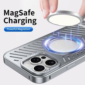 Coque de téléphone magnétique en aluminium à dissipation thermique pour iPhone 15 13 12 14 16 <span class=keywords><strong>Pro</strong></span> Max Type Snap Housse antichoc amovible - Product Image 2