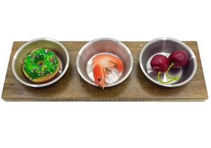 Bandeja de Madera Ecológica de Acacia con 3 Compartimentos y Acero Inoxidable para Servir Aperitivos, Condimentos y Alimentos - ¡Oferta Especial! - Product Image 4