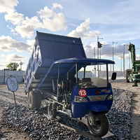 Tricycle benne basculante diesel à carrosserie ouverte, mini-dumper motorisé pour livraison