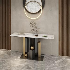Tavolo d'<span class=keywords><strong>ingresso</strong></span> di lusso con struttura in metallo <span class=keywords><strong>controsoffitto</strong></span> in marmo consolle creativo tavolo da pranzo camera da letto mobili - Product Image 3