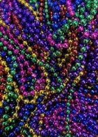 Perles de carnaval pas chères collier de perles de mardi gras violet vert or carnaval perles de lancer