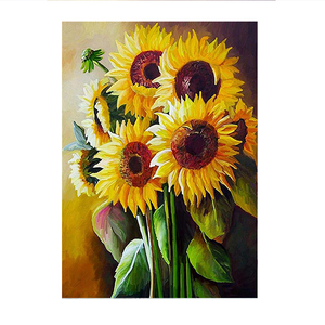 Vente en gros 5D DIY 30*40cm diamant peinture carré perceuse point de croix image de strass tournesol et papillon pour la décoration intérieure - Product Image 3
