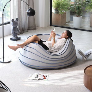 Fauteuil d'appoint modulaire en tissu minimaliste italien, sans structure, avec housse amovible, design incurvé, pour chambre à coucher - Product Image 2