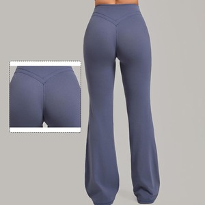 Pantalon <span class=keywords><strong>de</strong></span> yoga évasé YIYI pour femme, taille haute croisée en V, sans couture avant, sculptant et rehausseur <span class=keywords><strong>de</strong></span> fessier, doux et extensible, pour la gym - Product Image 3