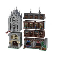 Funbuild MOC-221582 Modèle de Place Publique Médiévale Blocs de Construction Château Assemblage Modulaire Créatif Cadeau Festival Jouet pour Enfants