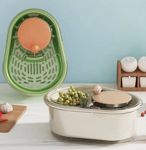 Tuyệt vời tay miễn phí đa chức năng trái cây và rau máy giặt Scrubber Spinner nhựa - Product Image 2