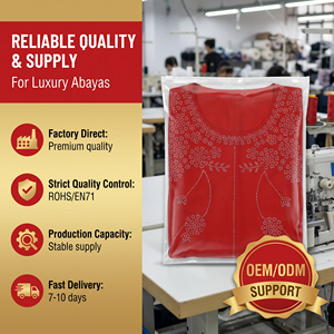 Vestido de Fiesta Musulmán Estilo Festivo Rojo Floral con Cinturón de Chifón y Manga Larga para Eid, Banquete, Exhibición Premium - Product Image 6