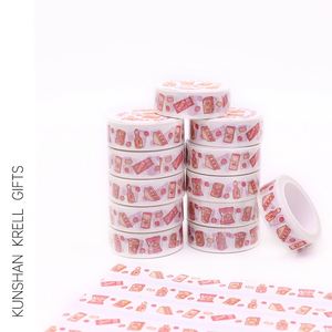 Ruban Washi Personnalisé Extra Long avec Logo Imprimé Dessin Animé Mignon pour Cadeaux et Décoration - Product Image 1