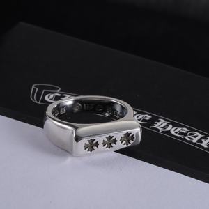 แหวนรูปกางเขนสไตล์โครมฮาร์ท วินเทจ พังก์ ฮิปฮอป สำหรับผู้ชายและผู้หญิง - Product Image 2