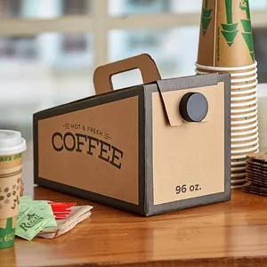 Çin tedarikçisi üretim çevre dostu ucuz tek kullanımlık kağıt kahve kutusu dağıtıcı 2.5L kahve kutuda içecek çantası