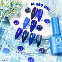Kit de vernis gel bleu avec carte de couleurs gratuite, 6 couleurs, vernis à ongles UV en gel, boîte de vernis gel UV à retirer par trempage, OEM ODM, marque privée, vente en gros