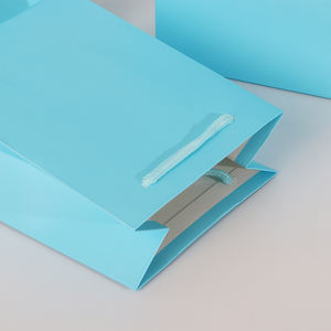 2024 nouveaux sacs fourre-tout en papier Kraft bleu ciel de qualité supérieure plusieurs tailles de Stock sacs à provisions cadeaux - Product Image 2