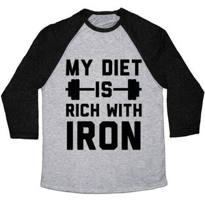 La mia dieta è ricca di ferro, maglietta da baseball unisex in tessuto tri-blend - Product Image 1