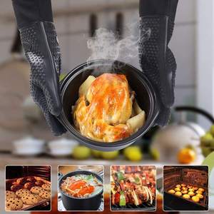 Gants de cuisine professionnels résistants à la chaleur, gants de cuisine en Silicone pour barbecue, Long nid de poule étanche et antidérapant pour la cuisine - Product Image 3