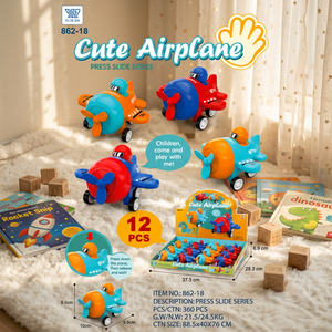 Cute Airplane Friction Toy <b>Plastic</b> Press <b>Slide</b> Plane Toy for Kids Counter Display - Product Image 6