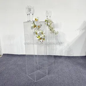 Wedding Square Clear Walkway Stand Transparente Beistell tisch Sockel Säulen