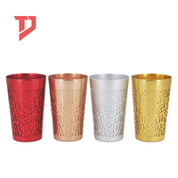 Gobelet à bière en aluminium durable et moderne avec logo personnalisé, 400 ml, à double paroi, réutilisable pour le café et les boissons froides, idéal pour les fêtes