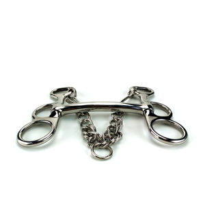 معدات الحصان سباق بت الفولاذ المقاوم للصدأ ركوب الخيل الكمامة بت مع تدوير فضفاض الخد مولين الفم خطاف سلسلة للتقييد - Product Image 3