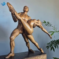 Sculptures de danseurs en bronze grandeur nature homme et femme, artisanat métallique personnalisé, art de la danse, personnalisation sur mesure pour les marchands