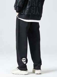 Pantaloni da uomo larghi <span class=keywords><strong>Jeans</strong></span> <span class=keywords><strong>Jeans</strong></span> in Denim <span class=keywords><strong>Jeans</strong></span> larghi taglie taglie larghe con stampa teschio <span class=keywords><strong>senza</strong></span> catena - Product Image 2