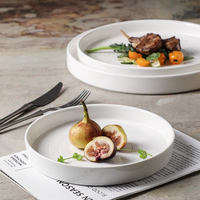 Ensemble de plats à dîner en porcelaine blancs modernes et simples, résistants au four, pour la restauration