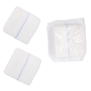 <span class=keywords><strong>Compresses</strong></span> de gaze médicale absorbante compressée chirurgicale <span class=keywords><strong>10x10</strong></span> avec ligne bleue détectable aux rayons X - Product Image 1