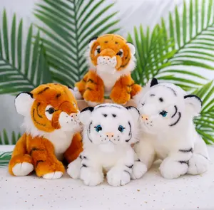 도매 공장 가격 공급 좋은 품질 박제 흰색/다크 브라운 호랑이 봉제 장난감