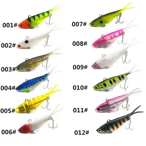 Ready Stock 95mm soft VIB baits Fork tail Crank bait with 3X Treble Hook Soft Vibe Fishing Lures