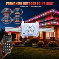 UCS2904 Rgbw 6 LED Projecteurs Pixel 48V IP68 Éclairage Extérieur Permanent Effet Méduse pour Noël avec Contrôleur Wifi et Rail de Toit