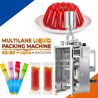 Machine d'emballage automatique de sachets de 5 ml et 10 ml pour sucettes glacées et bâtonnets de gelée liquide, multi-voies, 2 lignes, à servomoteur
