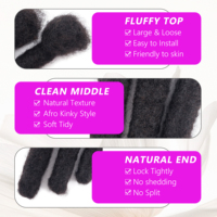 Personalizzare Private Label 3cm Afro capelli umani stoppini capelli umani Locs Dreadlocks e stoppino extension capelli umani