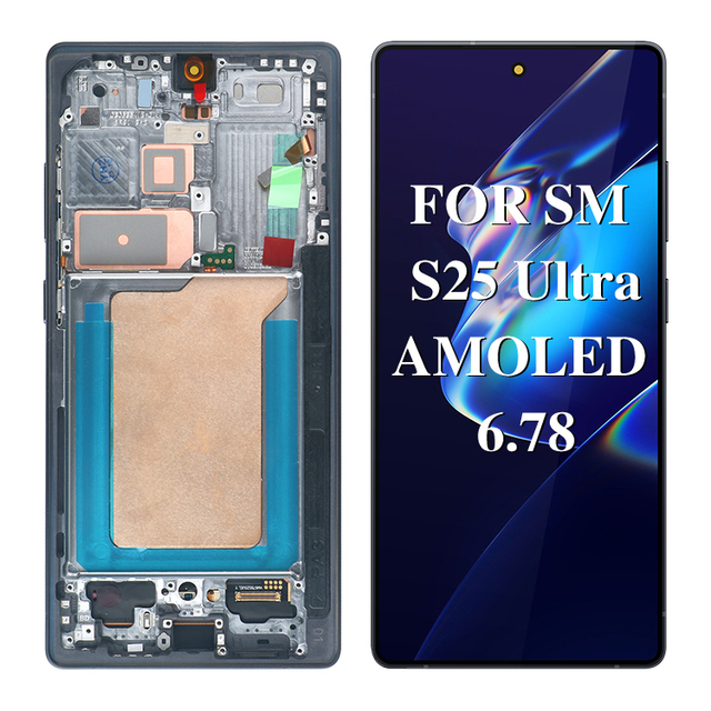 60Hz 6.78inch OEM AMOled Screen for Samsung S25 Ultra Panel With Frame Support Fingerprint Replace Broken Display Lcd Pantalla